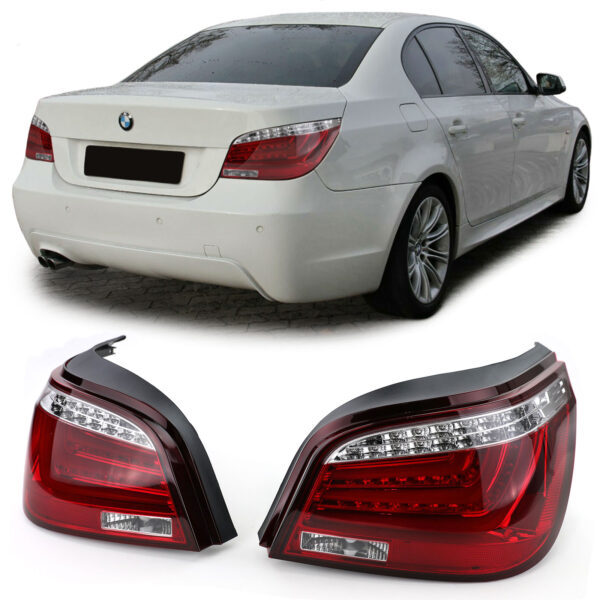 LED lichtbalk achterlichten met LED knipperlichten rood helder voor BMW 5-serie E60 07-10