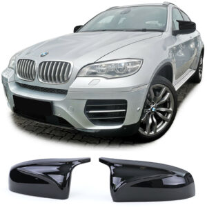 Spiegelkappen zum Austausch Sport Optik Schwarz Glanz für BMW X5 E70 X6 E71