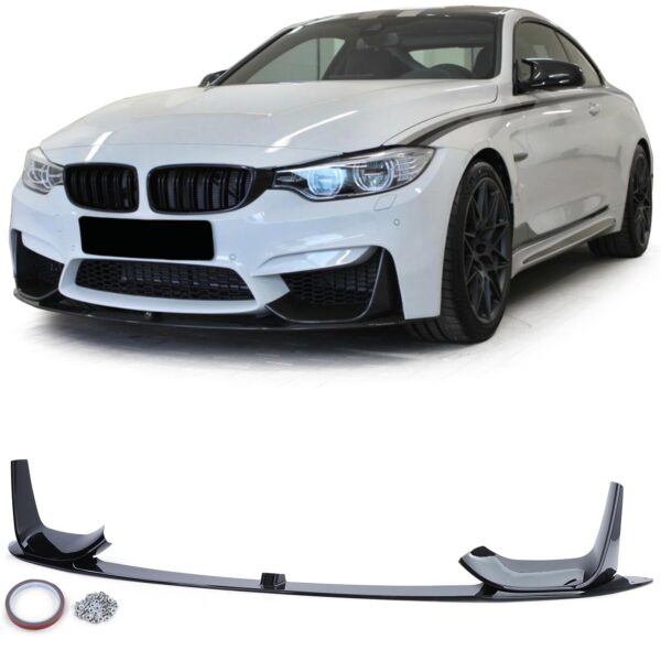 Performance Frontspoiler Lip Glans Zwart Voor Bmw M3/F80 en BMW M4 F80/F82 Coupe/Cabrio