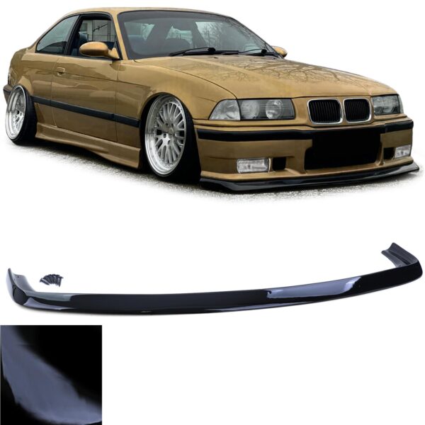 Voorspoiler lip FATLIP zwart glanzend passend voor BMW 3 Serie E36 90-99 M voorbumpers