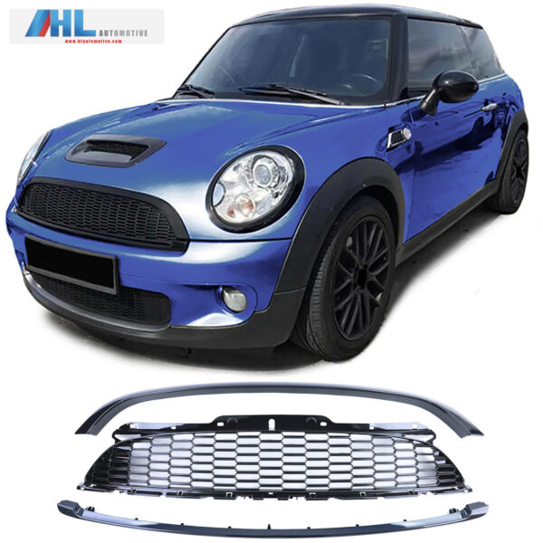 Sport grille glans zwart 3-delige set voor Mini Cooper R56/Cabrio R57 06-09