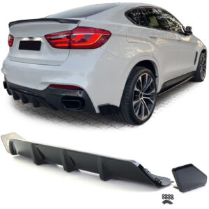 Achterdiffusor performance glans zwart passend voor BMW X6 F16 14-19