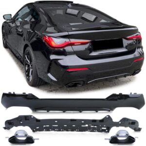 Sport Diffuser Glans Zwart + Uitlaatpijpen 440i look passend voor 4 serie BMW G22 G23 420 430