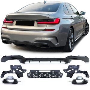 Sportieve Glanzende Achterdiffusor 340i Look Eindpijpen voor BMW 3 Serie G20/G21/320/330