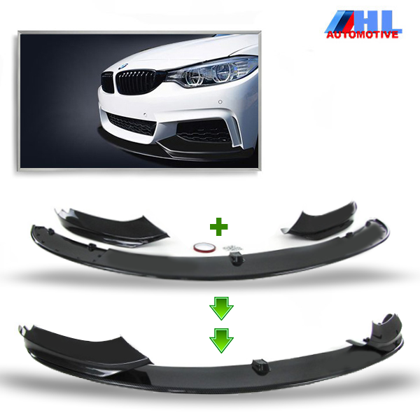 M-PERFORMANCE   Glanzend Zwart look front spoiler BMW F32/F33/F36 vanaf bj 11/2013 >>.