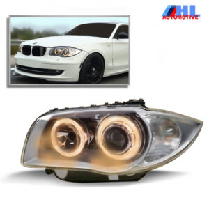 Koplampen BMW 1-serie E81/E82/E87/E88 met Angel Eyes Zilver