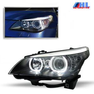 BMW E60-E61 bj 03-07 Koplampen met Style F30 Angel Eyes . Passend ook voor LCI Modellen