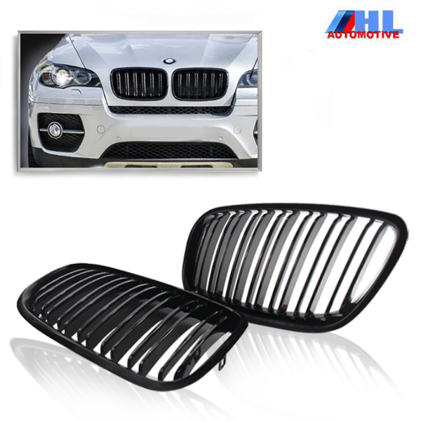 Grille DubbelSpijl Mat Zwart BMW X5 E70 /X6 E71  bj 06-14.