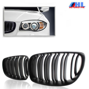 Grill Dubbel Spijls Glanzend Zwart BMW 1 serie E81/ E82/ E87/ E88 bj 09/2007 - 2012.