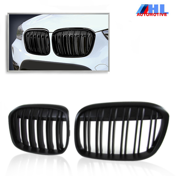 Grille DubbelSpijl Mat Zwart BMW X1  F48 bj vanaf 2014.