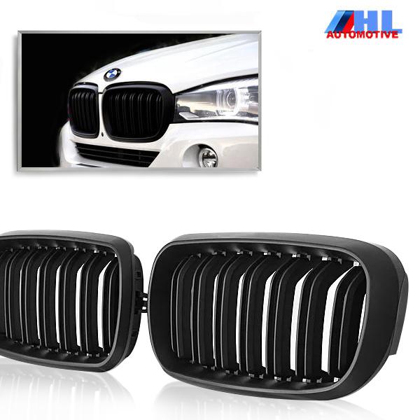 Grille DubbelSpijls Glanzend Zwart BMW F15 /F16  bj 13-18.