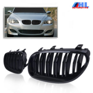 Grille DubbelSpijls Mat Zwart BMW 5 serie E60/E61  bj 03-10.