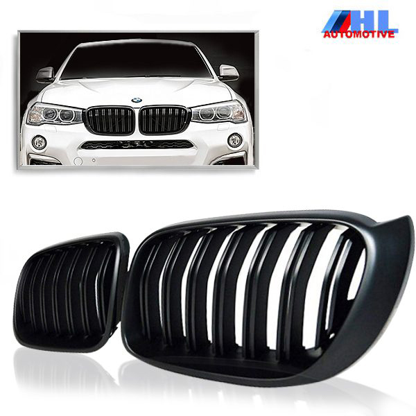 Grill DubbelSpijls Mat Zwart BMW X3F25/X4F26  bj 14-17.