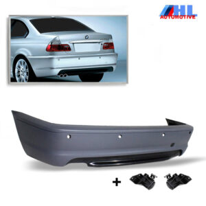 M-Tech Achterbumper + Bumpersteunen BMW E46 Coupe/Cabrio bj 03-07.