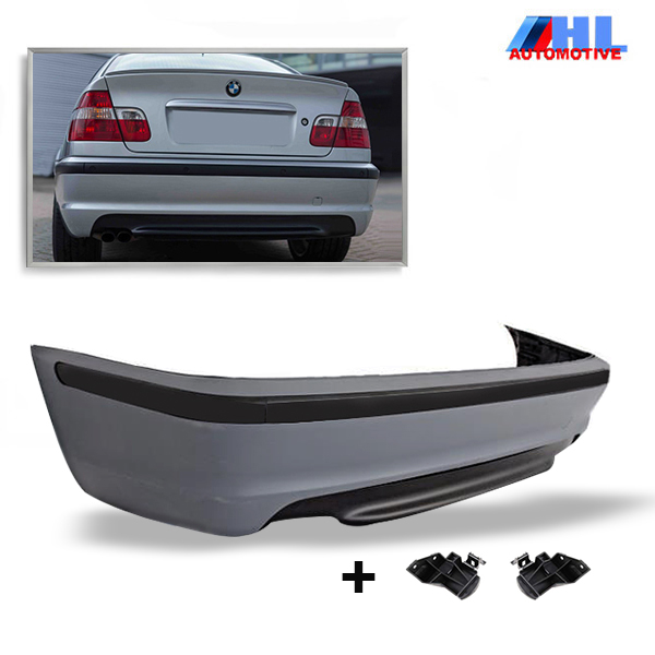 M-Tech Achterbumper + Bumpersteunen BMW E46 Sedan bj 01-05.