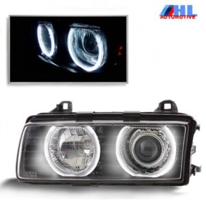 Witte Angel Eyes Koplampen BMW E36 Sedan/Touring/Coupe / Cabrio H1 fitting